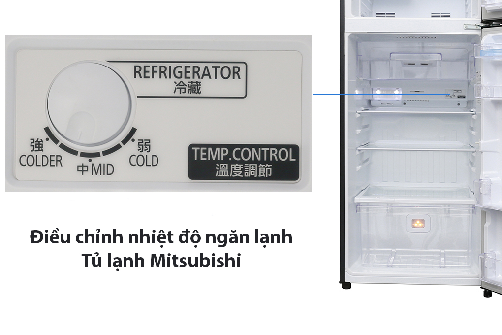 Điều chỉnh nhiệt độ chuẩn cho ngăn lạnh tủ lạnh Mitsubishi