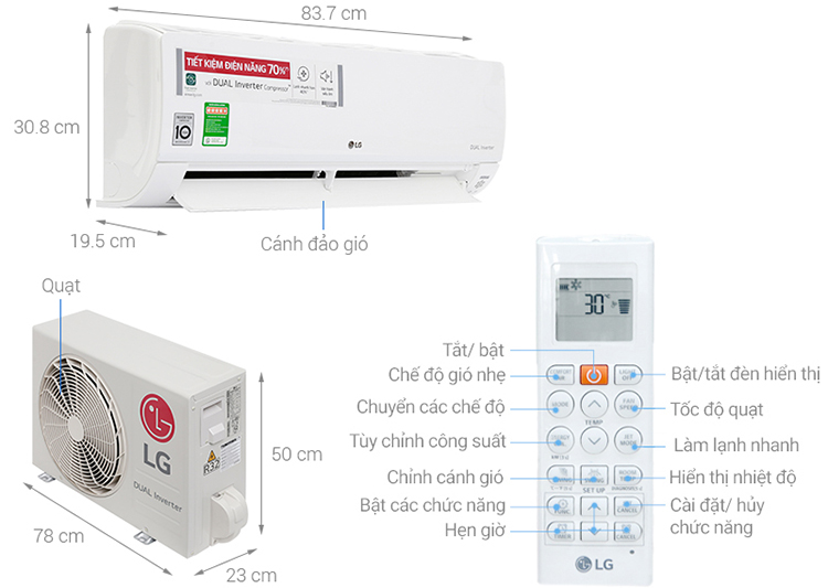 Điều Hòa Inverter LG V13ENS