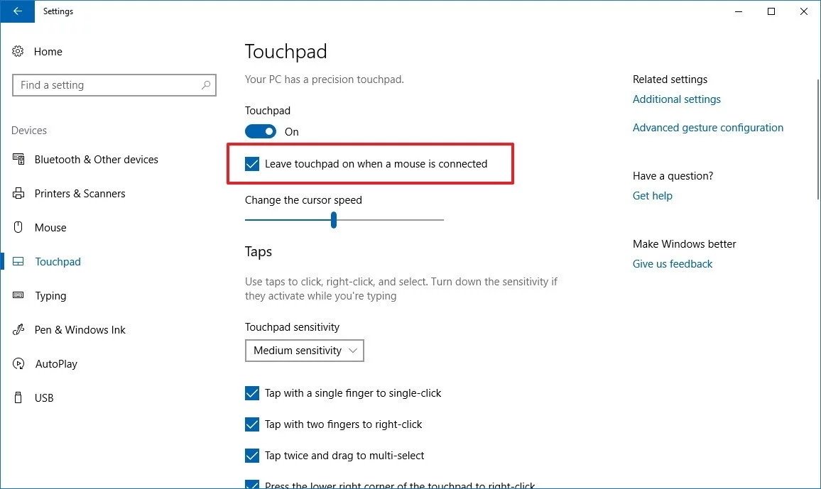 Một số thủ thuật sửa lỗi Touchpad không hoạt động Windows 10
