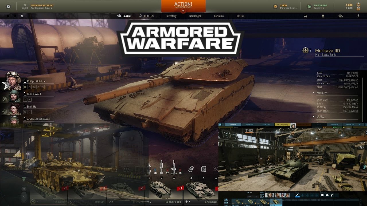 Armored Warfare - 0.20 PTS New Garage ( Ultra Settings ) 