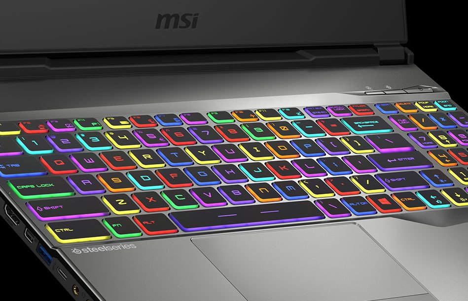 Cận cảnh bàn phím màu sắc rực rỡ bắt mắt của MSI GL65 10SFK