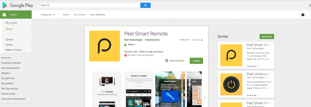 Peel Smart Remote điều khiển điều hòa bằng smartphone cho Android