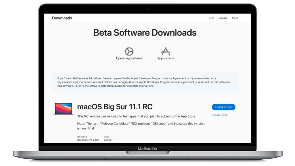 MacOS Big Sur 11.1 RC cải thiện hiệu năng và fix lỗi 