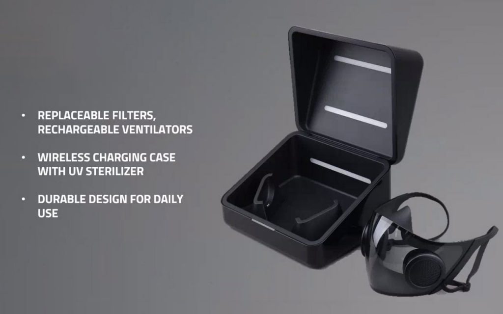 Ngoài ra sản phẩm sẽ đi kèm với bộ sạc có khả năng khử trùng bằng tia UV. Cũng như lớp nhựa bên ngoài có thể được thay thế. 