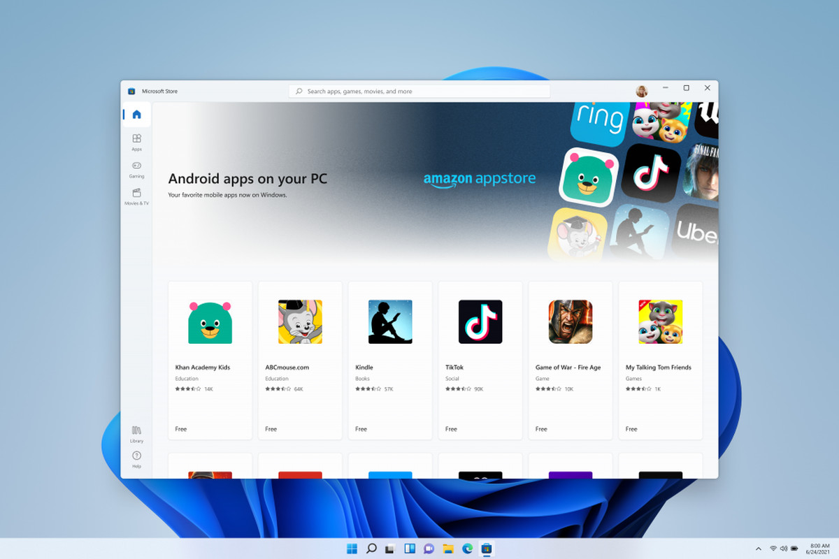 Các ứng dụng Android có thể tìm thấy từ Microsoft Store