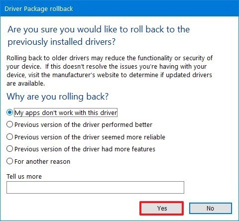 Chọn yes để khởi động lại driver webcam