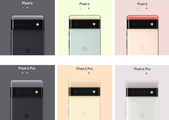 Màu điện thoại Google Pixel 6 mà Pixel 6 pro