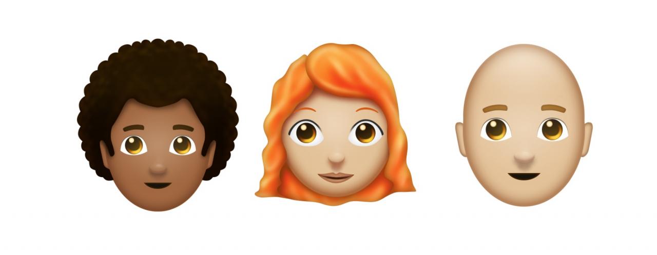 curly redhead bald emojis