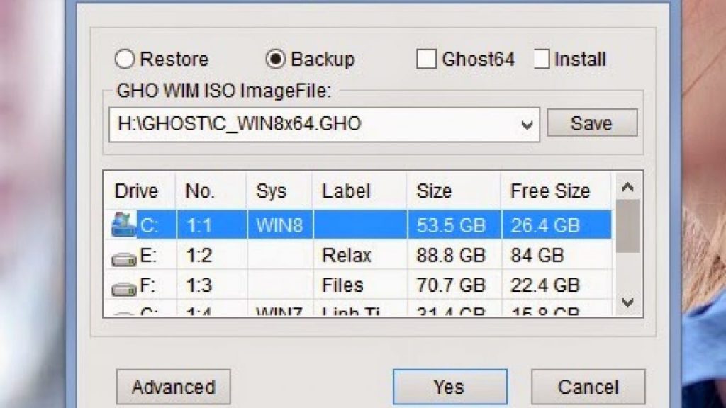 Tạo bản Ghost Windows XP/7/8/10 với Onekey Ghost