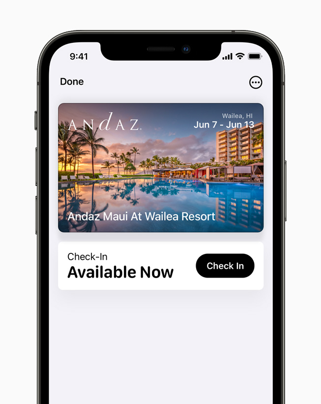 Ví Apple của IOS 15 có thể chứa thẻ khách sạn
