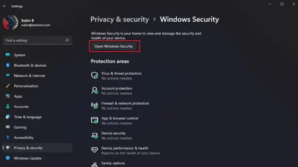 Mo windows security