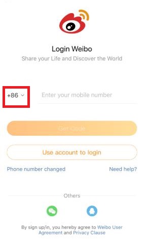 Đăng ký tài khoản Weibo