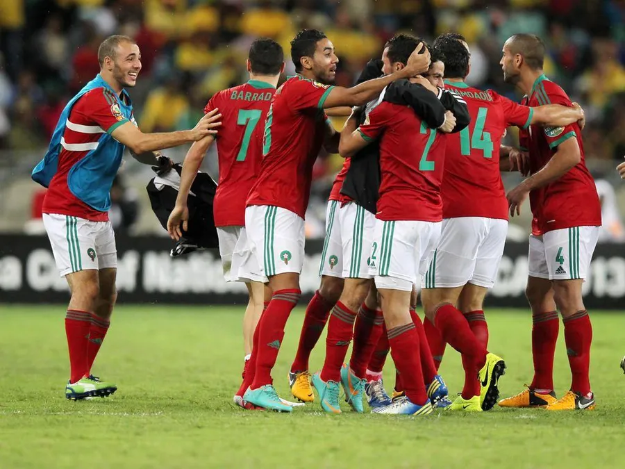 morocco national football team hugging each other