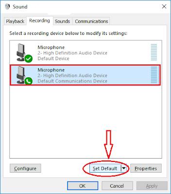 Set Default Microphone