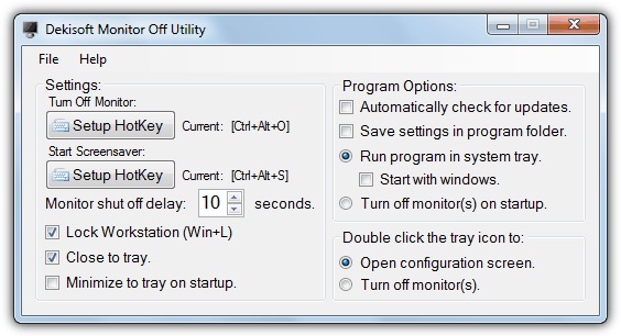 Tắt màn hình laptop bằng phần mềm