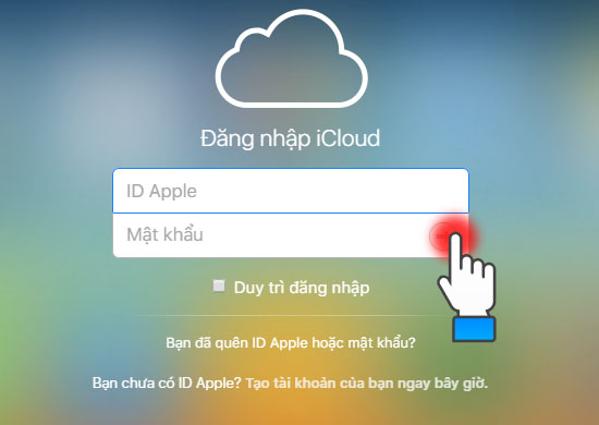 Đăng nhập vào tài khoản iCloud