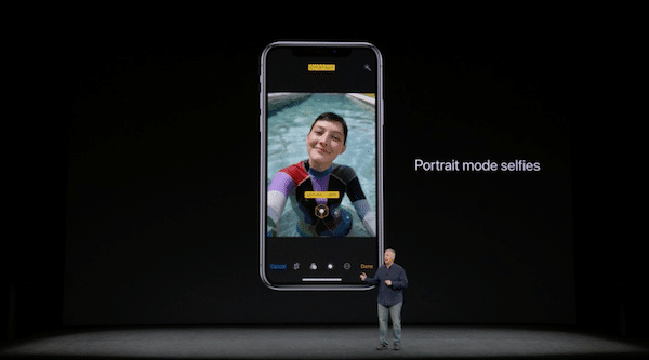 Portrait Mode chỉ có trên camera sau của iPhone 7 plus và 8 plus, nay được tích hợp trên camera trước của iPhone X.