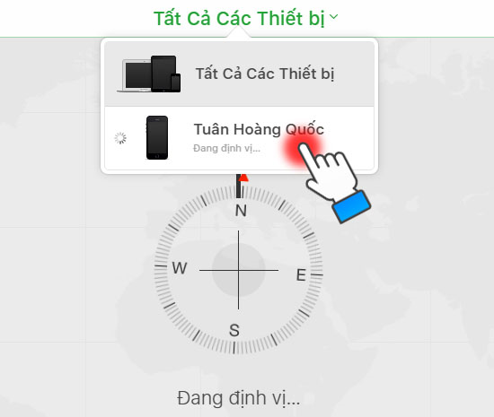 Chọn vào thiết bị cần tìm.
