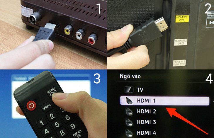 các bước kết nối qua cổng HDMI ( STB)